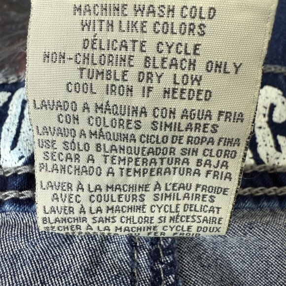 Hydraulic Womens Cropped Jeans Sz 4 (29 x 26) Embellished Cuff Stretch Blue Vtg - Picture 10 of 10